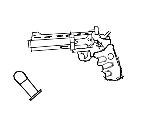 리볼버권총 : 직선의세계 스케치판 ,sketchpan