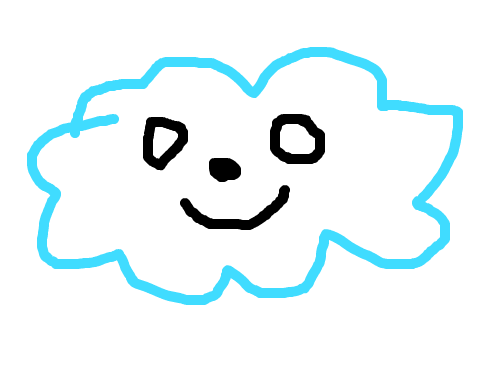 뭉게구름 : 구름이 웃고있는 모습 스케치판 ,sketchpan