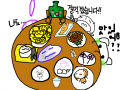 아 맛잇겟다.... : 저거에 저걸먹고 저거에 찍어서 후루룩짭짜바 스케치판 ,sketchpan