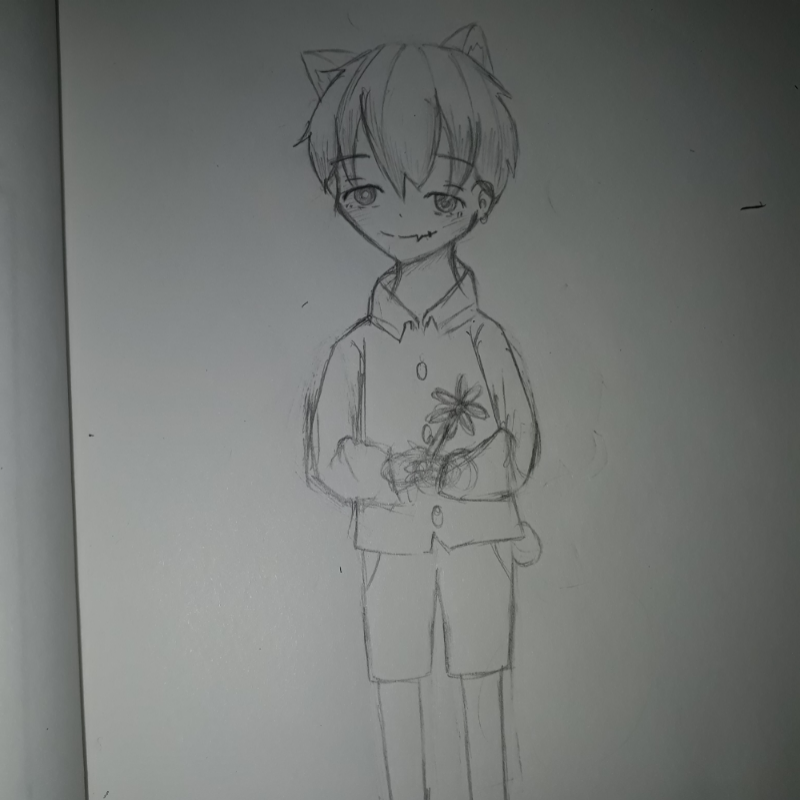 제 자캐 뱀.. : 제 자캐 뱀파이어 소년시절 입니다 스케치판 ,sketchpan