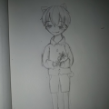 제 자캐 뱀.. : 제 자캐 뱀파이어 소년시절 입니다 스케치판 ,sketchpan