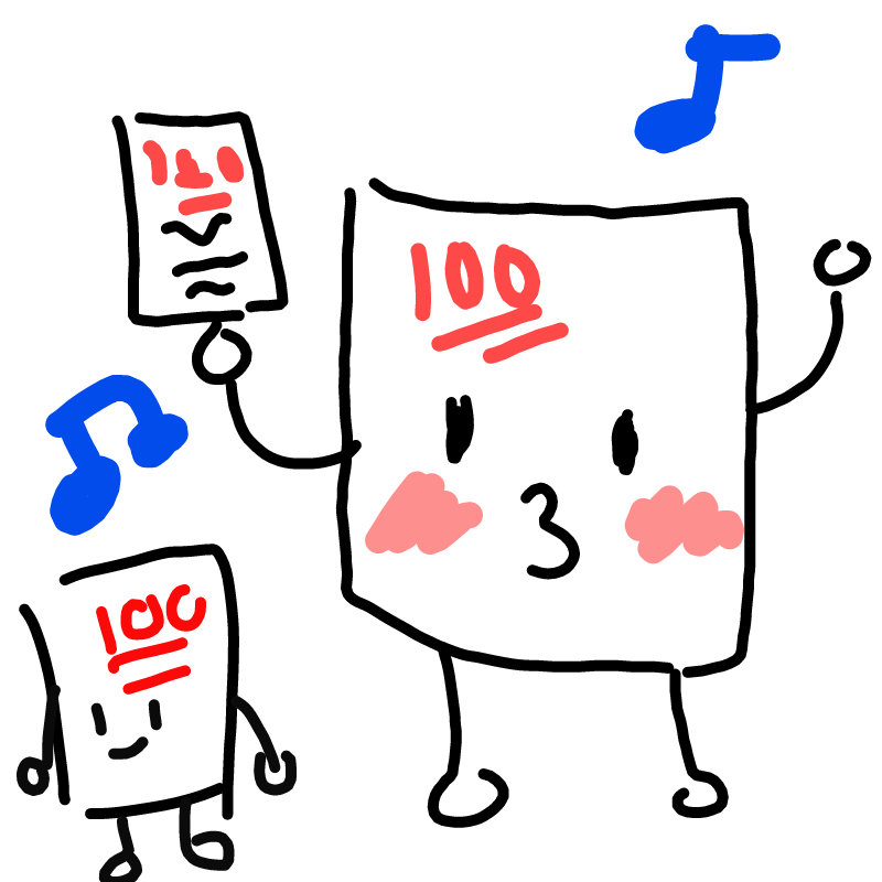 100점 시험.. : 100점 시험지가 100점 맏아서 기분 좋아한다 (주륵...) 스케치판 ,sketchpan