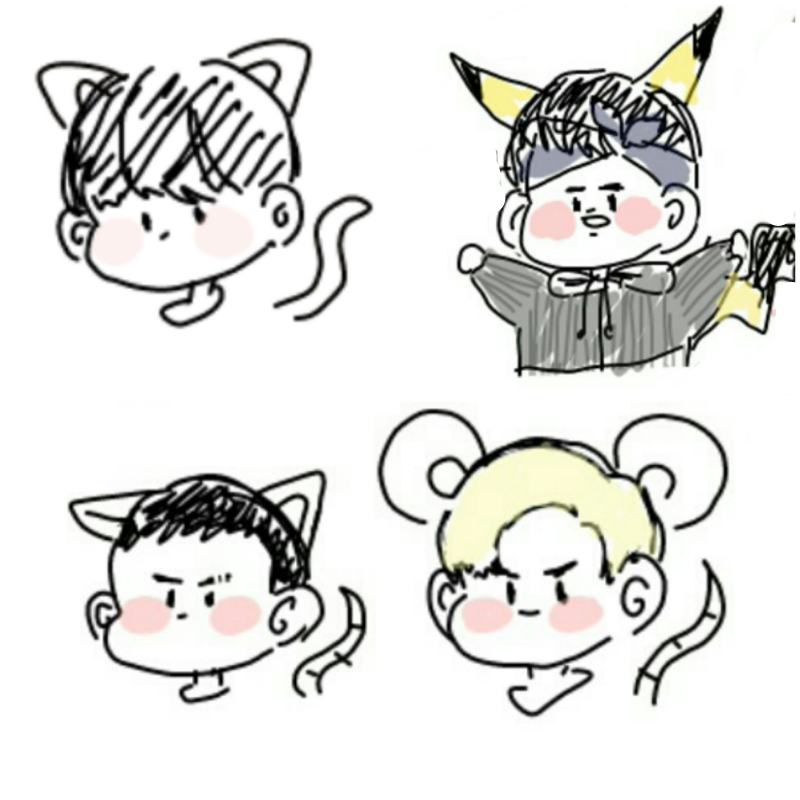 귀요미들 : 귀요미들 스케치판 ,sketchpan