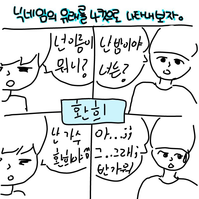 닉네임 유.. : 닉네임 유래 스케치판 ,sketchpan