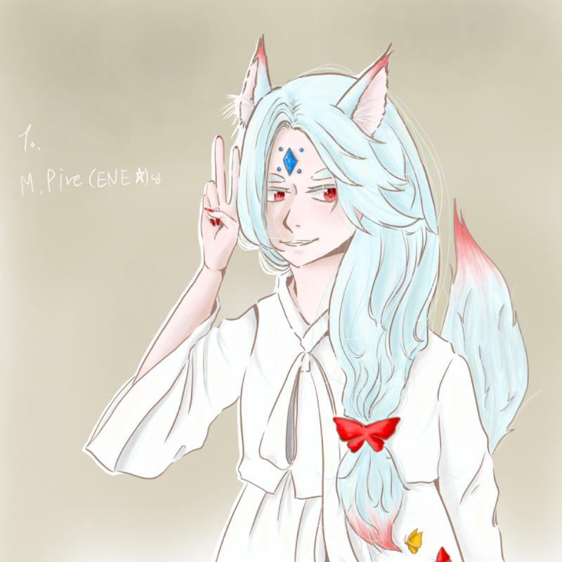 그림의 완.. : 그림의 완성은 리퀘 받은 캐의 완성본인 것 같습니다... 
귀에 투톤 색, 머리카락의 투톤 색, 꼬리+투톤 색... 을 안함... 그래서 수정본 스케치판 ,sketchpan