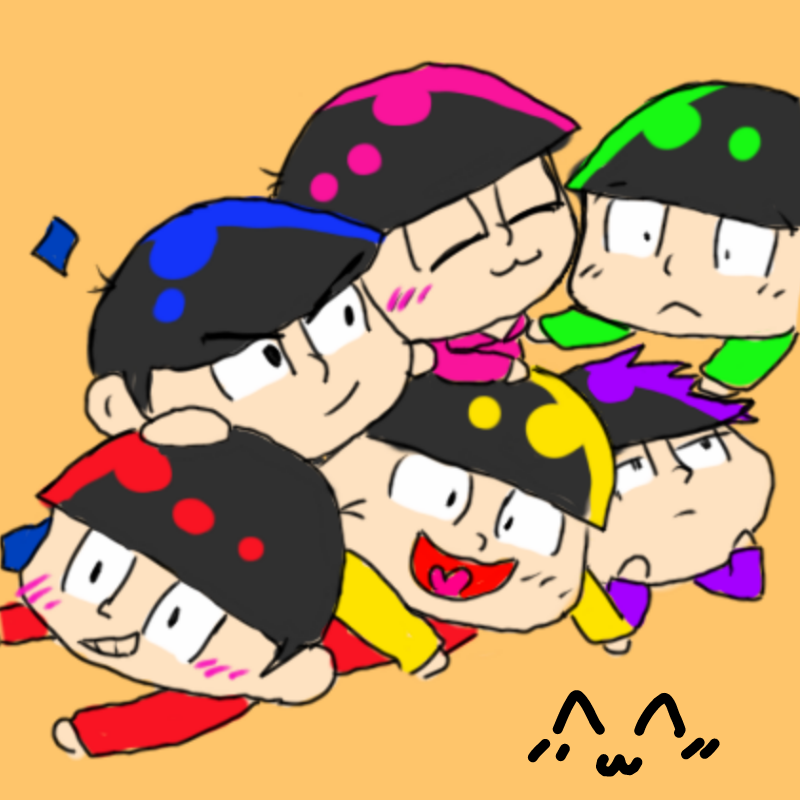 다른앱으로.. : 다른앱으로 그린 오소마츠 단체 그림 트레한거에요 스케치판 ,sketchpan