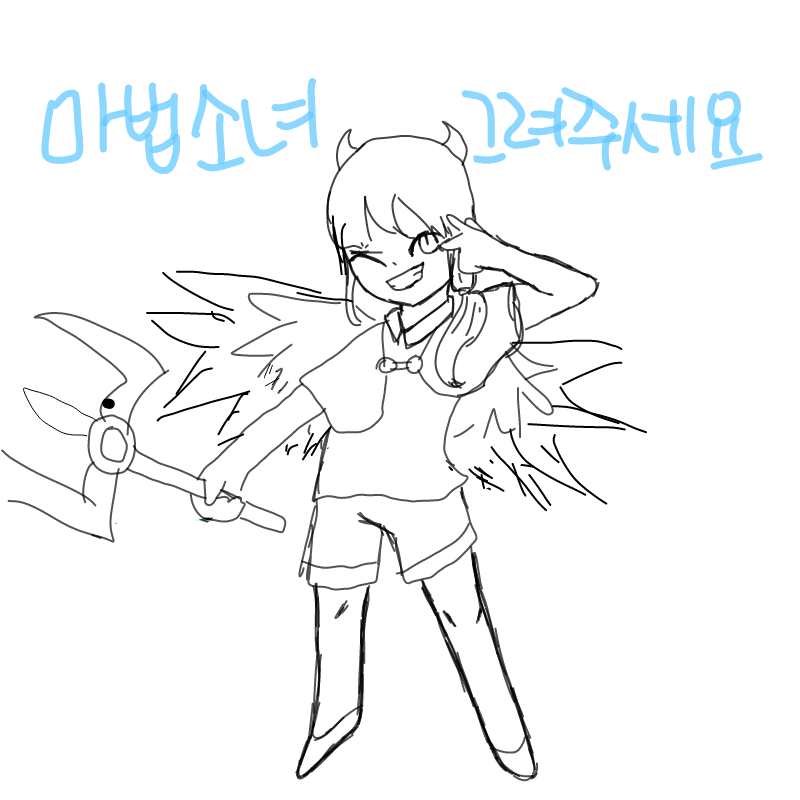 마법소녀 : 마법소녀 스케치판 ,sketchpan
