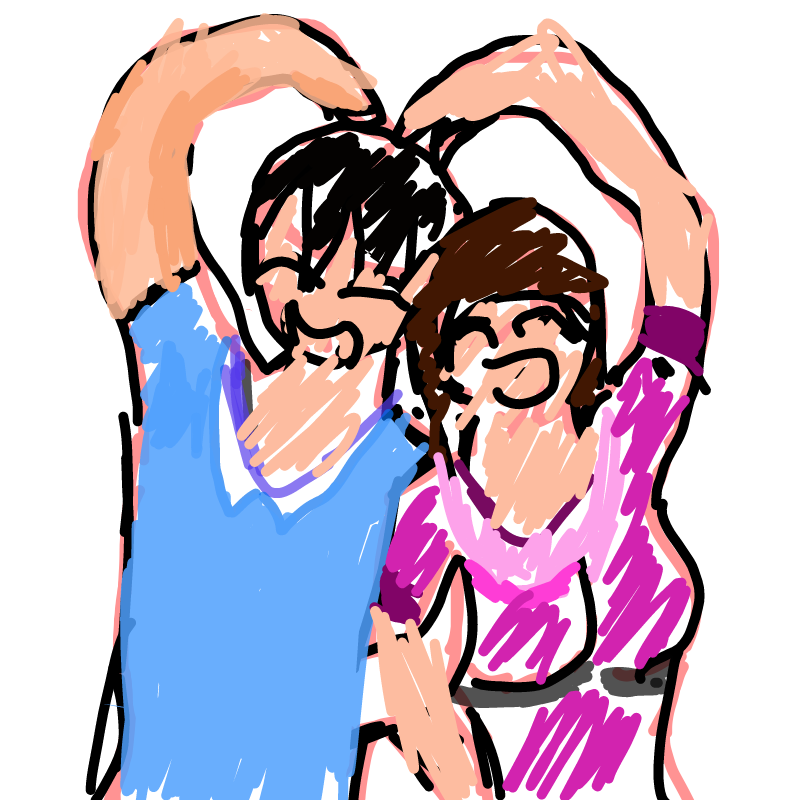 커플 채색.. : 커플 채색버전 (어떤분이 구도 잡은거 빌려와서 대충채색) 스케치판 ,sketchpan