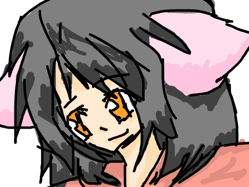 분홍고양이 : 분홍고양이 소녀 입니다 . 스케치판 ,sketchpan