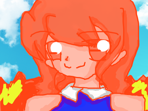 여자 : 가을에 여자아이 스케치판 ,sketchpan