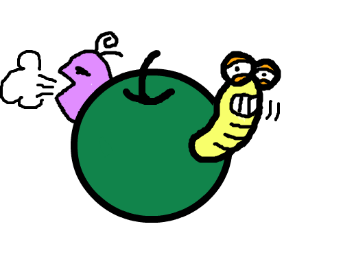 벌레 먹은 사과 : 아작아작!! 스케치판 ,sketchpan