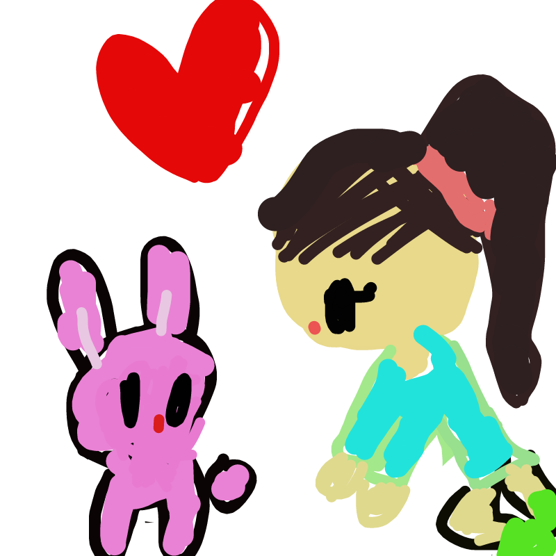 사람과 토.. : 사람과 토끼에 만남^^ 스케치판 ,sketchpan