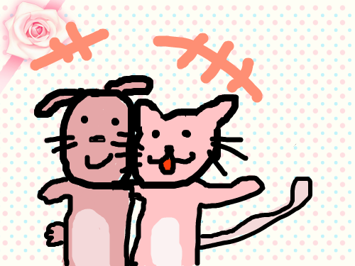 dog and cat : 메롱 스케치판 ,sketchpan