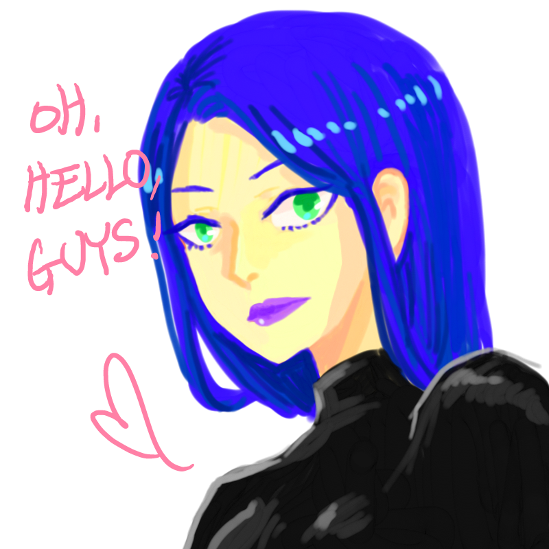 파랑파랑하.. : 파랑파랑하고 검정검정한 여인입니다.
뭔가 새로운 시도를 해보려했지만 장엄히 실패(시무룩) 스케치판 ,sketchpan