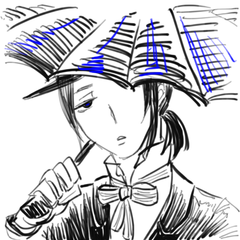 우산을 씌.. : 우산을 씌워주는 마법사 스케치판 ,sketchpan