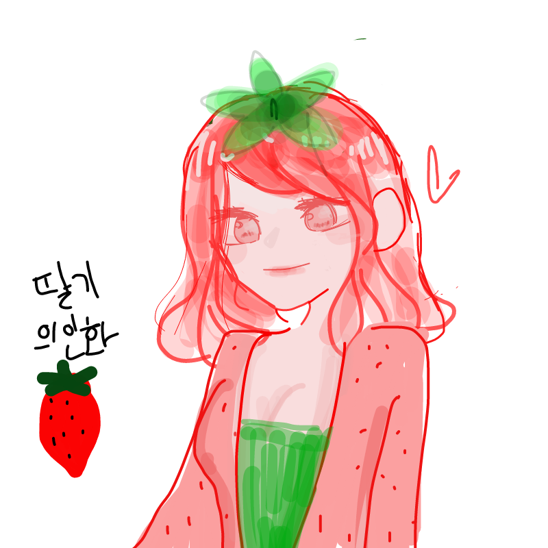 딸기 의인.. : 딸기 의인화 스케치판 ,sketchpan