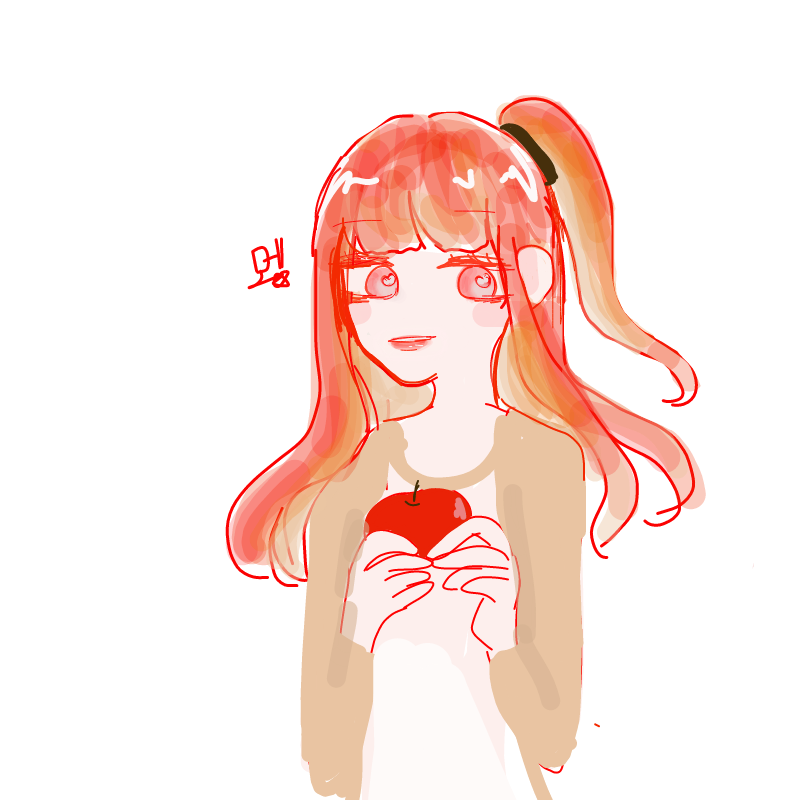 사과 의인.. : 사과 의인화 스케치판 ,sketchpan