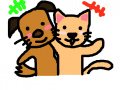 강아지와 고양이 : 강아지와 고양이 스케치판 ,sketchpan