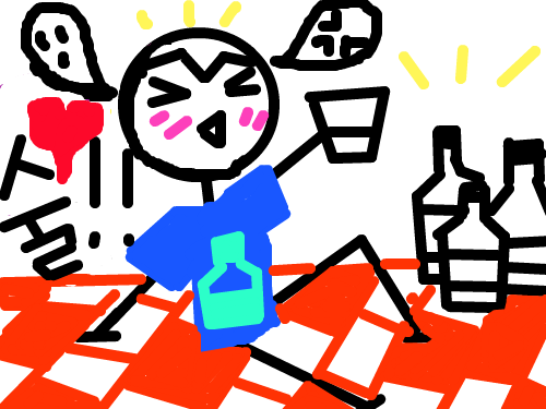 술 먹자 : 술 3병째(술 사랑) 스케치판 ,sketchpan