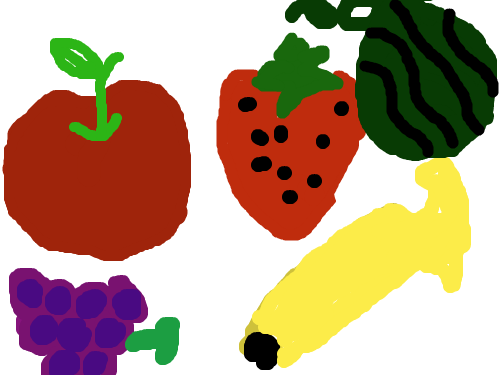 과일 : 저는맛있는  과일을  그렸어요. 스케치판 ,sketchpan