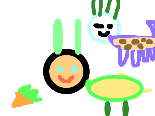 송아지 토끼 : 귀여운동물들 스케치판 ,sketchpan