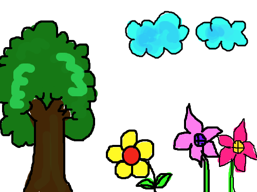 꽃과나무 : 꽃과나무가있어요~ 스케치판 ,sketchpan