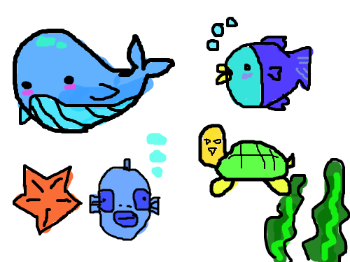 물고기-선생님 : 물고기들 스케치판 ,sketchpan