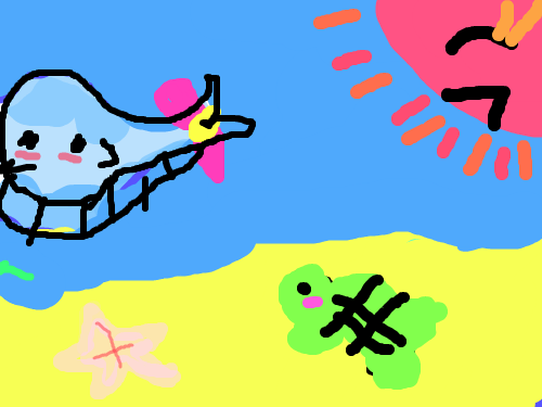 고래 -남수연 : 초록색 불가사리 스케치판 ,sketchpan