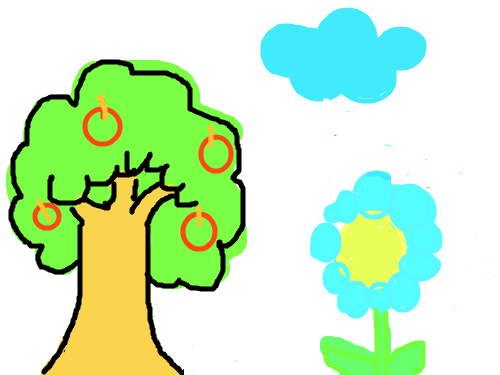 꽃과 나무 : 행복한 나라 스케치판 ,sketchpan