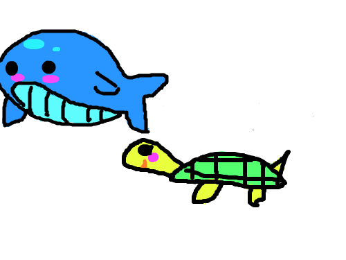 물고기-송가희 : 단짝끼리 오순도순 헤엄치는 모습 스케치판 ,sketchpan