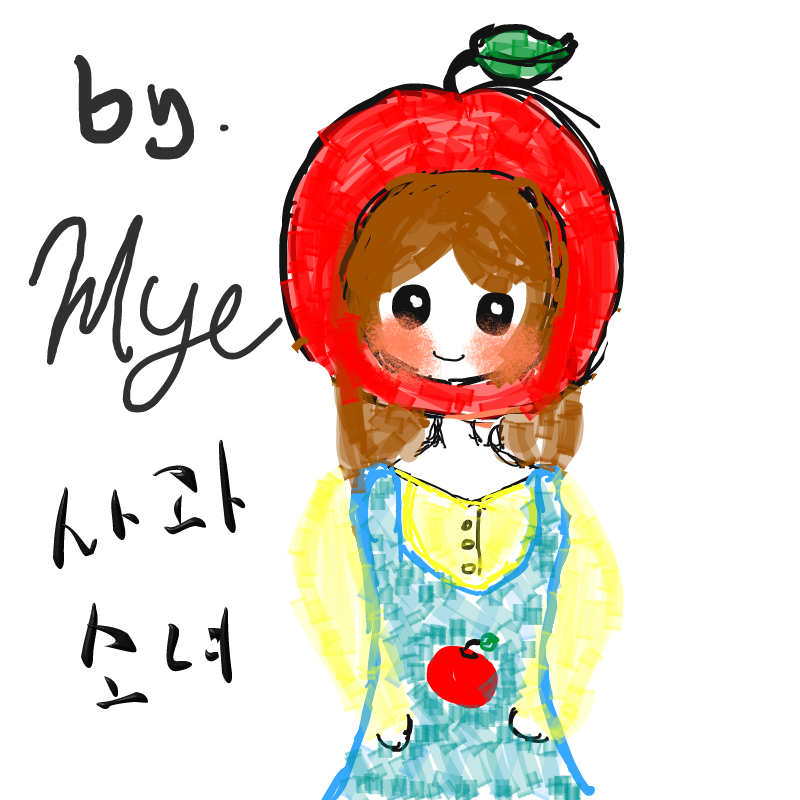 사과소녀 : 사과소녀 스케치판 ,sketchpan