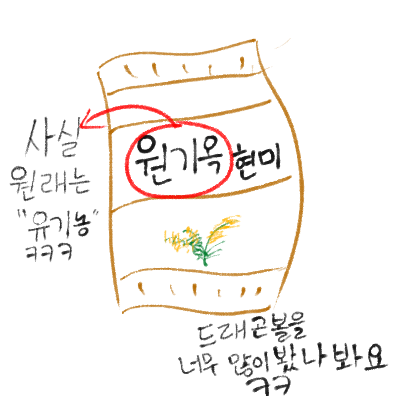 베란다에 .. : 베란다에 잇던 유기농현미가 순간 원기옥현미로 보여서 동공팝핀한ㅋㅋㅋ 스케치판 ,sketchpan