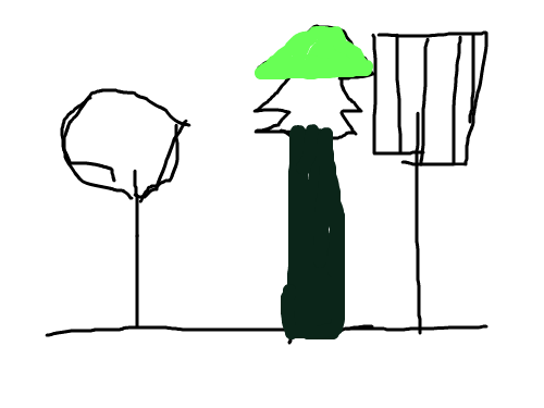 나무꽃 : 나무들이종하서다른색으로변신하는중이다 스케치판 ,sketchpan