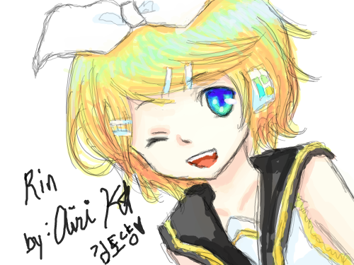 Kagamine Rin : sort of in a slump..but thats k this is just a doodle anyway 스케치판 ,sketchpan