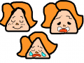 지산-세모얼굴 : 세모 얼굴이 다양한 얼굴 표정을 하고 있습지다. 스케치판 ,sketchpan