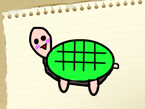 귀여운 거북이 : ㅎㅎㅎ. 편지 위에 거북이 스케치판 ,sketchpan