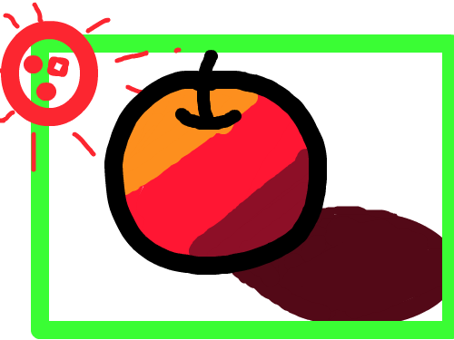 02-명암 : 사과의 명암 스케치판 ,sketchpan