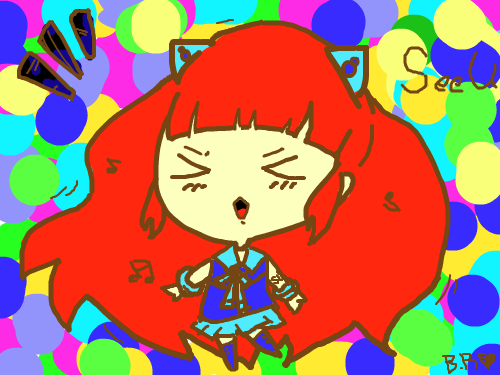 drawing of singing girl : me coloring a singing girl 스케치판 ,sketchpan