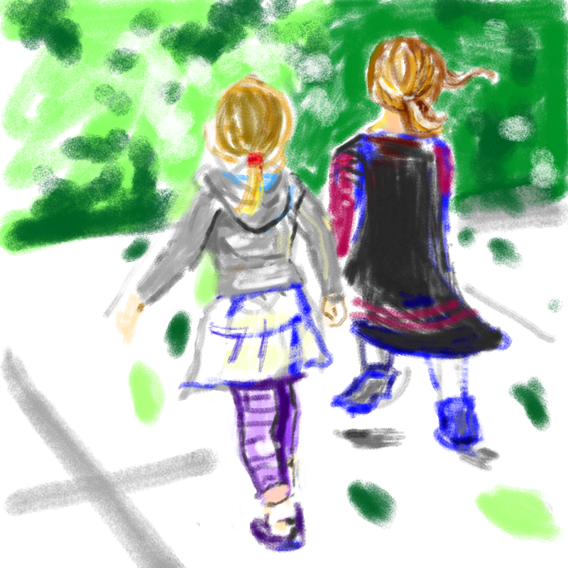 걸어가는 .. : 걸어가는 두아이.. 스케치판 ,sketchpan