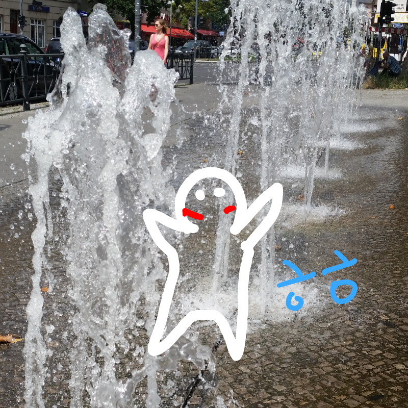 동네앞 길.. : 동네앞 길거리 분수..(미루레카부계와 분수) 스케치판 ,sketchpan