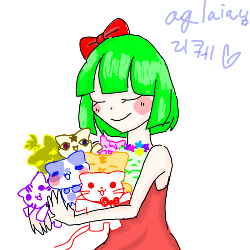 블루캣냐님.. : 블루캣냐님 대단..마음을 읽었네요..블루캣냐와 래드캣냐 안고 있는거 그려 달라는 뜻이였는데...더 많은 양이들을...귀여워요..고마워요♡♡♡ 스케치판 ,sketchpan