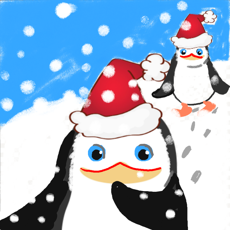 펭귄 산타.. : 펭귄 산타들의 겨울 나들이 스케치판 ,sketchpan