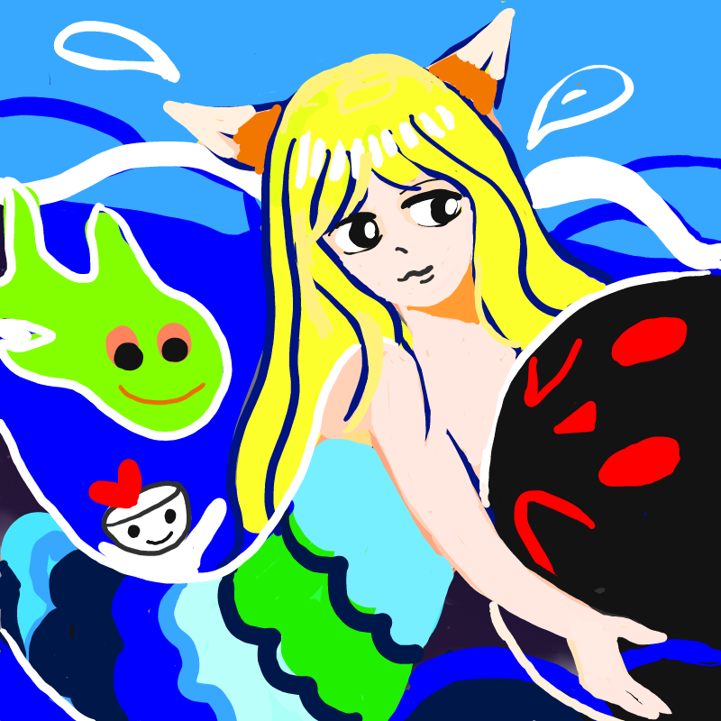 댓글달려고.. : 댓글달려고 그리다...민여공주 (인어공주)  와 검은고래♡♡♡ 스케치판 ,sketchpan