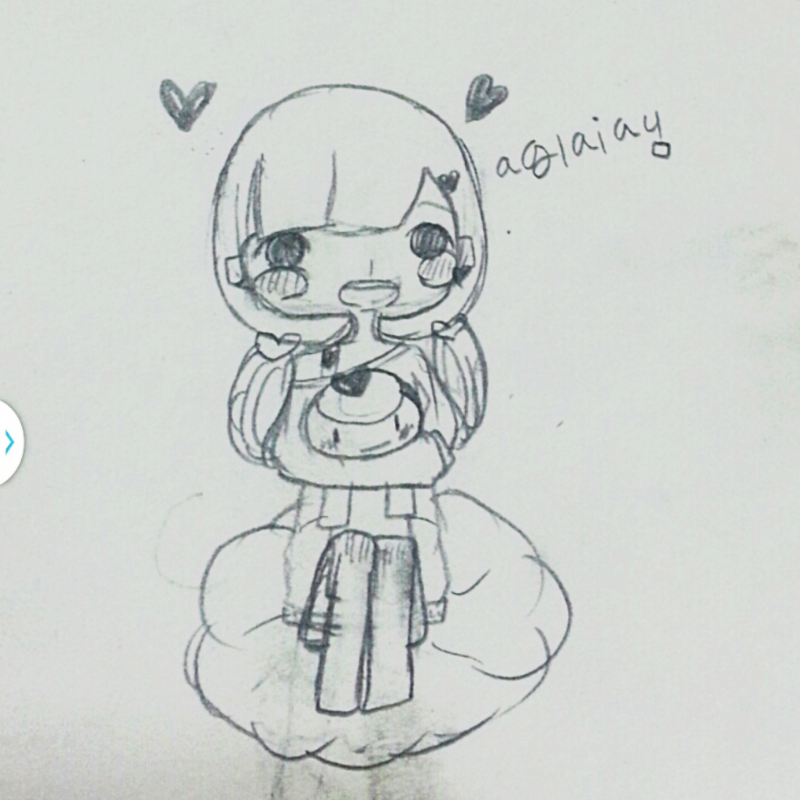 여우랑님이.. : 여우랑님이 그려준 사랑이 의인화...구름위에 앉아있는..고마워요♡♡♡ 스케치판 ,sketchpan