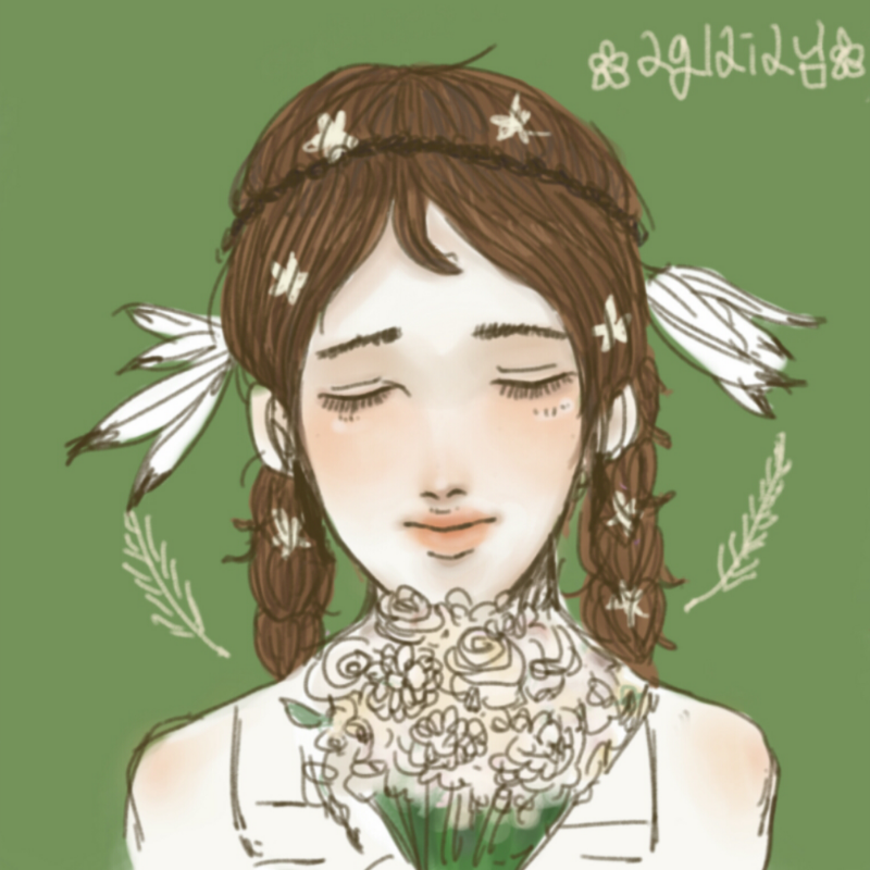 강력한님이.. : 강력한님이 그려준 꽃을든소녀...고마워요♡♡♡ 스케치판 ,sketchpan