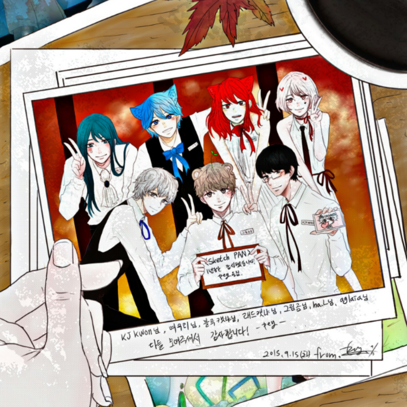 pey님이 그.. : pey님이 그려준 단체 리퀘...고마워요♡♡♡ 스케치판 ,sketchpan