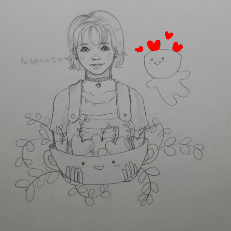 먹님이 그.. : 먹님이 그려준 사랑이 의인화..고마워요♡♡♡ 스케치판 ,sketchpan