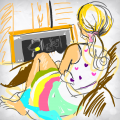 코코♡♡♡.. : 코코♡♡♡ 애봐주는중 스케치판 ,sketchpan