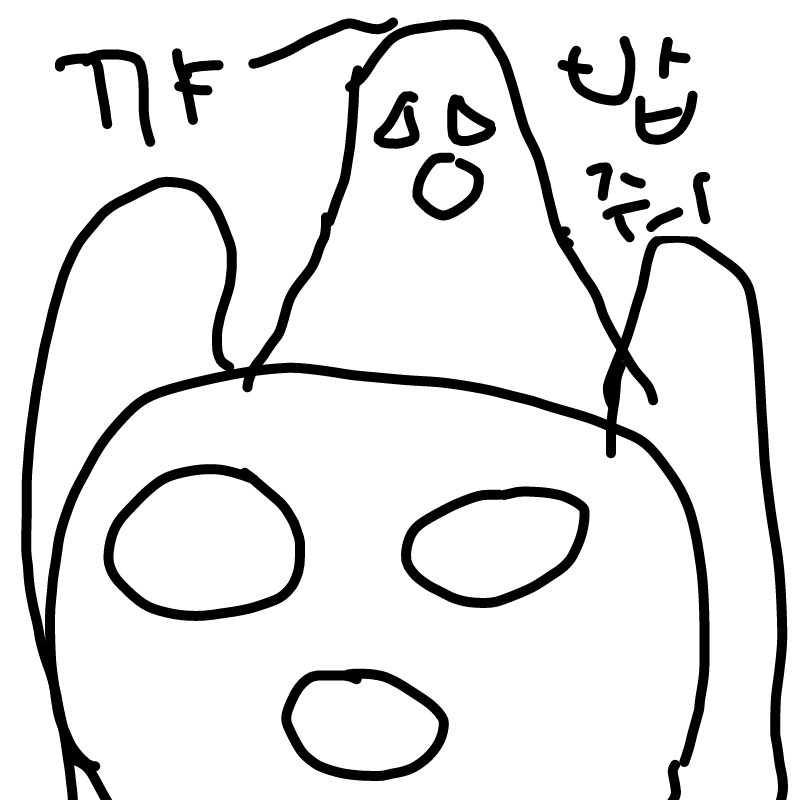 친구가 귀.. : 친구가 귀신분장하고 놀래키고 웃은장면 스케치판 ,sketchpan