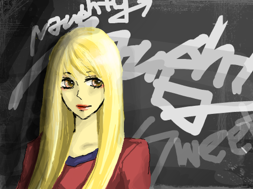 노랑머리 : -.-;그저 노랑머리 여자애가 그리고 싶었어요 ㅜㅜ빨강머리는 포기... 스케치판 ,sketchpan